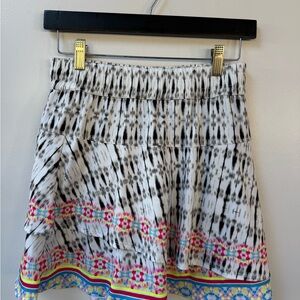 Lucky in Love Black and White tiered Skort with Pink and Blue and Yellow Accents
